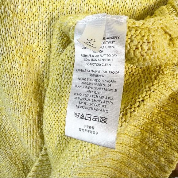 BDG for Urban Outfitters Men’s Size Large Yellow Sweater Light Pink Stripe Trim - Picture 10 of 14